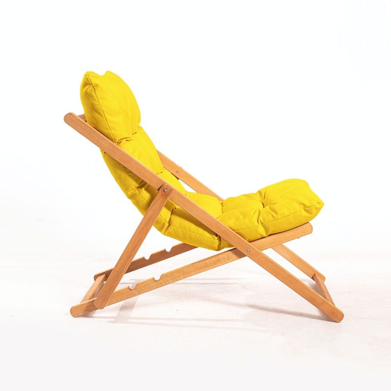 Sedia da Esterno Giallo una Sedia Schienale Reclinabile, Imbottito - Coghinass