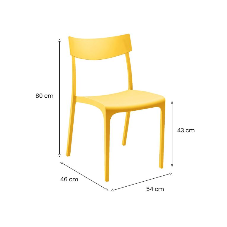 Sedia da esterno impilabile giallo - Lupia
