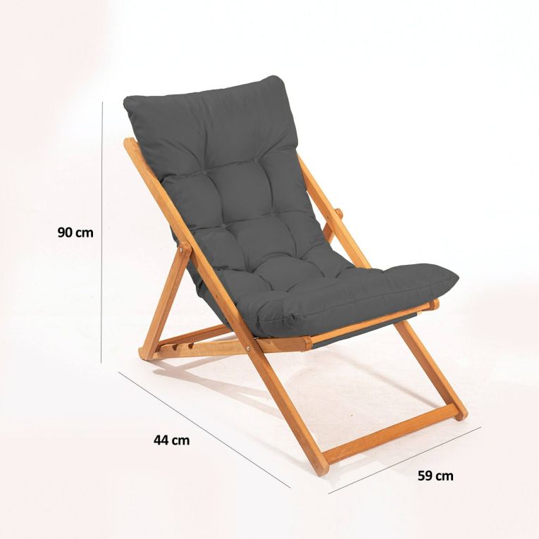 Sedia da esterno Luhman, Seggiola da giardino, Seduta outdoor multiuso, Panchina da giardino, 59x44 h90 cm, Grigio