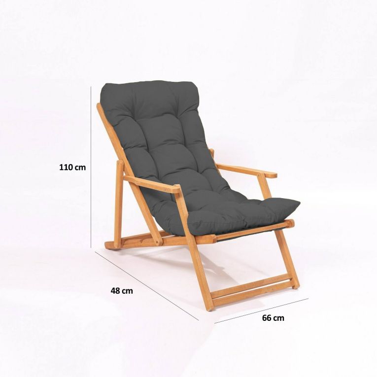 Sedia da esterno Maat, Seggiola da giardino, Seduta outdoor multiuso, Panchina da giardino, 66x48 h110 cm, Grigio