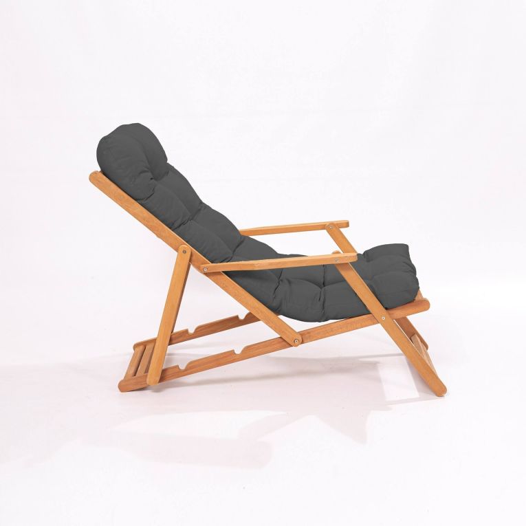 Sedia da esterno Maat, Seggiola da giardino, Seduta outdoor multiuso, Panchina da giardino, 66x48 h110 cm, Grigio