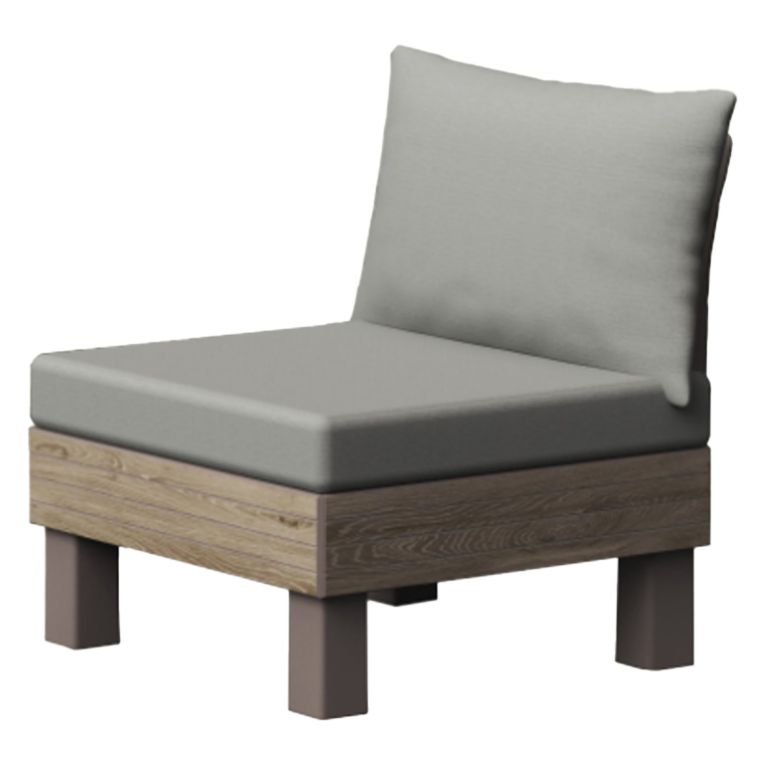 Sedia da Esterno Marrone Noce Grigio una Sedia Imbottito, Modulabile Componibile - Houghton