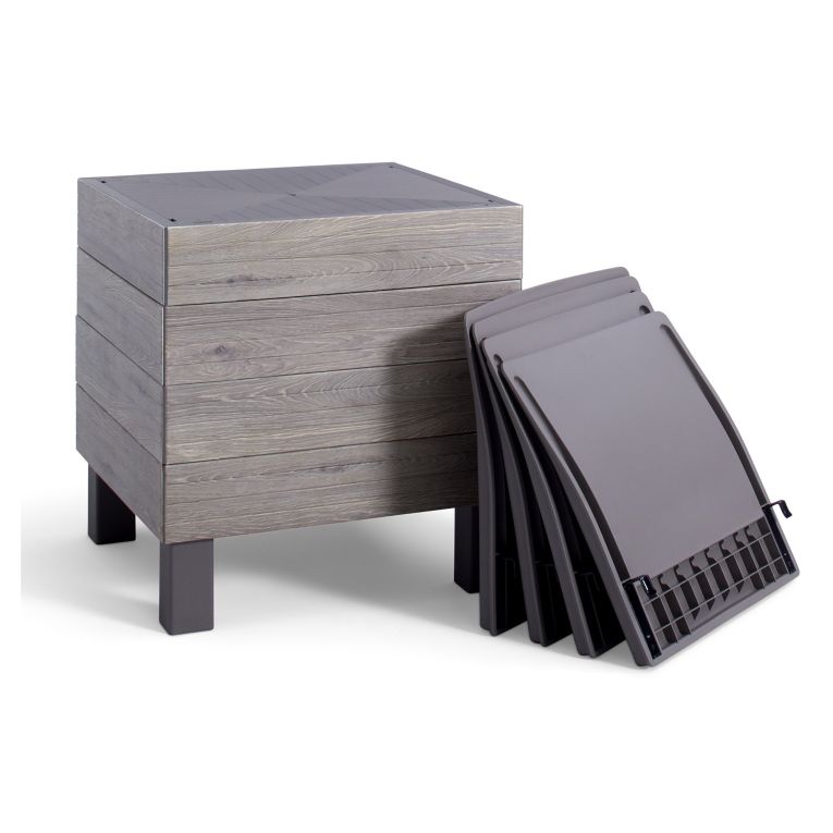 Sedia da Esterno Marrone Noce Grigio una Sedia Imbottito, Modulabile Componibile - Houghton