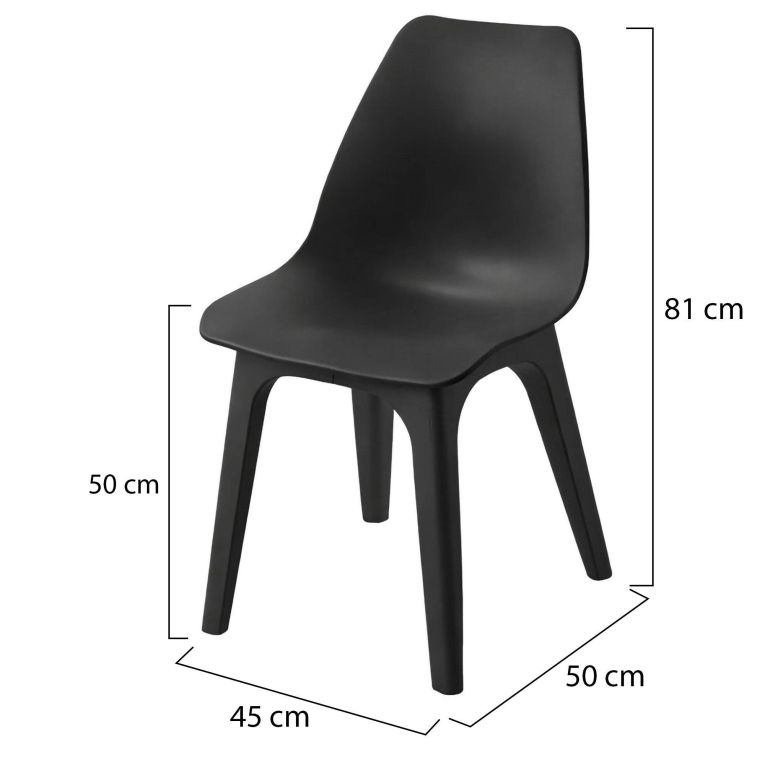 Sedia da Esterno Nero Antracite una Sedia Peso Supportato 120 kg, Sfumatura Colore Seduta Antracite Made in Italy - Montivilla