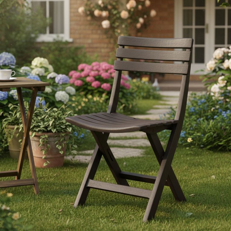 Sedia da Esterno Nero Antracite una Sedia Pieghevole, Peso Supportato 120 kg Made in Italy - Arizona