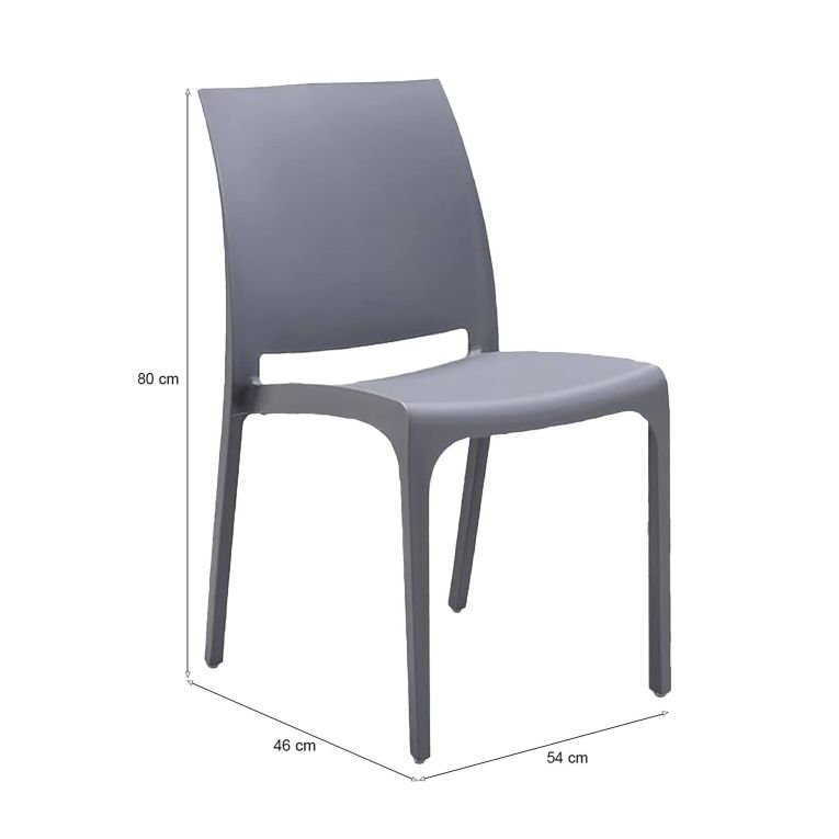 Sedia da esterno resistente grigio - Tambora
