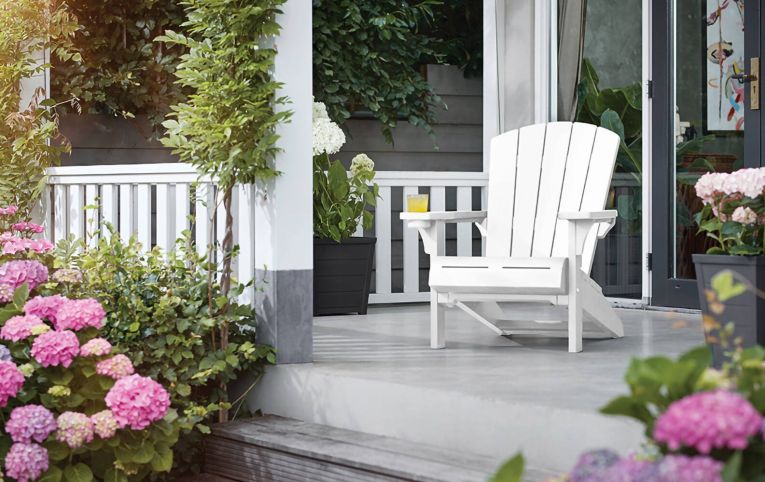 Sedia da esterno Tombolo, Seggiola da giardino, Seduta outdoor multiuso, Panchina da giardino, 80x93 h93 cm, Bianco