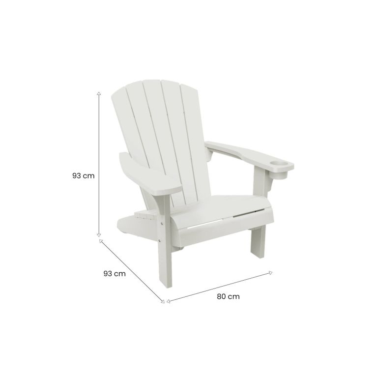 Sedia da esterno Tombolo, Seggiola da giardino, Seduta outdoor multiuso, Panchina da giardino, 80x93 h93 cm, Bianco