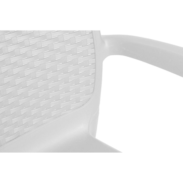 Sedia da esterno Torino, Seduta da giardino, Sedia per tavolo da pranzo, Poltrona outdoor effetto rattan, 100 % Made in Italy, 54x60h82 cm, Bianco