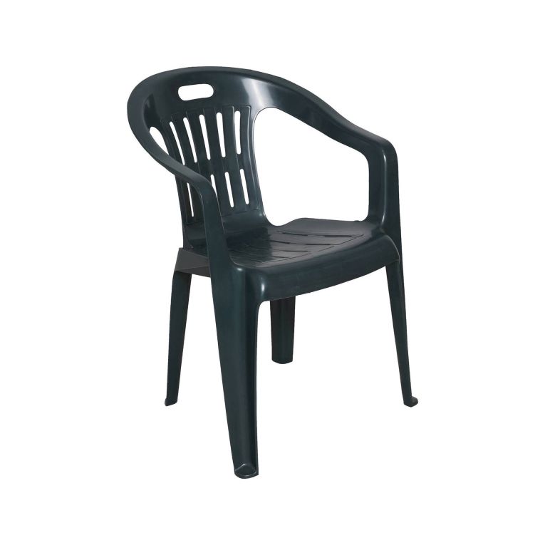 Sedia da esterno Velletri, Set di 4 sedute da giardino, Sedia per tavolo da pranzo, Poltrona outdoor, 100 % Made in Italy, 56x55h78 cm, Verde