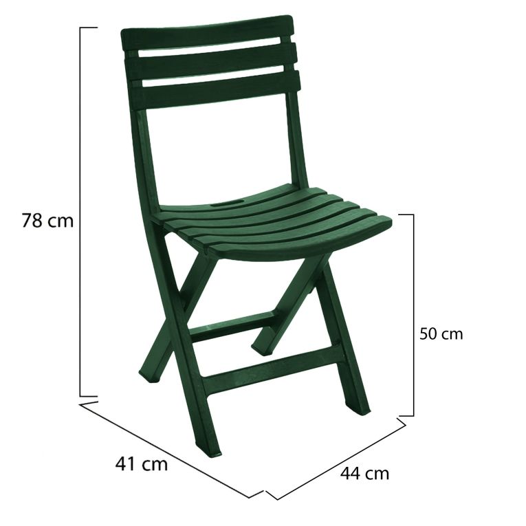 Sedia da Esterno Verde 4 Sedie Pieghevole, Peso Supportato 120 kg Made in Italy - Jennie