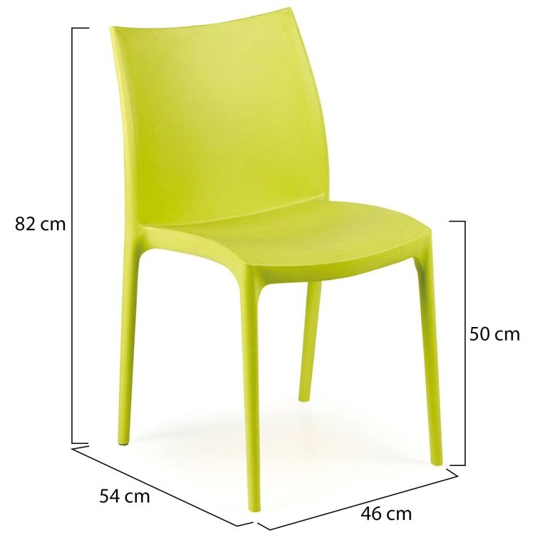 Sedia da Esterno Verde una Sedia Impilabile, Peso Supportato 120 kg Made in Italy - Grover