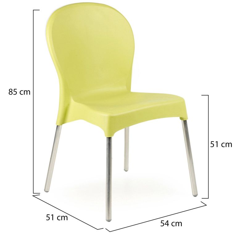 Sedia da Esterno Verde una Sedia Impilabile, Peso Supportato 120 kg Made in Italy - Linder