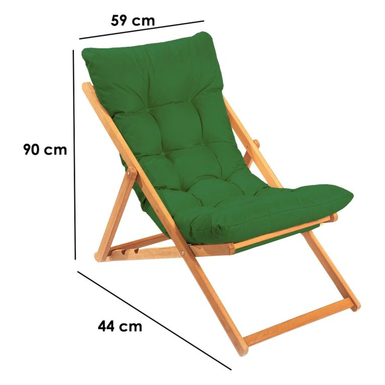 Sedia da Esterno Verde una Sedia Schienale Reclinabile, Imbottito - Coghinass