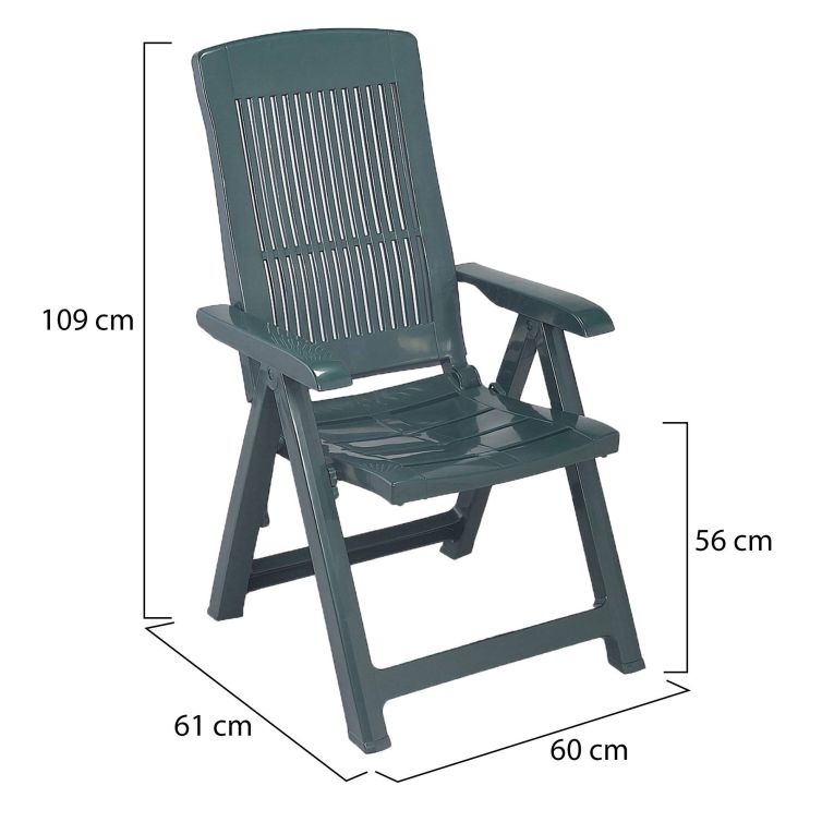 Sedia da Esterno Verde una Sedia Schienale Reclinabile, Multiposizione Made in Italy - Dozier
