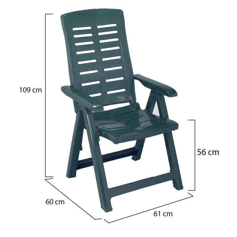 Sedia da Esterno Verde una Sedia Schienale Reclinabile, Multiposizione Made in Italy - Halsell