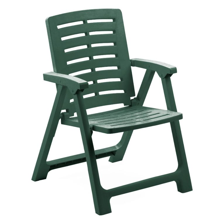 Sedia da Esterno Verde una Sedia Schienale Reclinabile, Multiposizione Made in Italy - Wadley