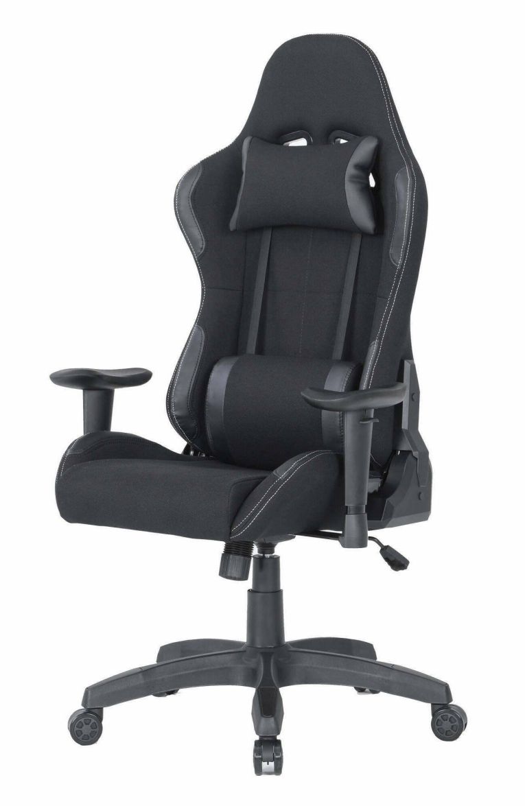 Sedia da gaming Bundaberg, Poltrona da gaming adulto, Sedia da scrivania, 57x72h124-134 cm, Nero
