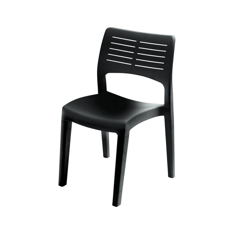 Sedia da giardino design impilabile antracite - Genny