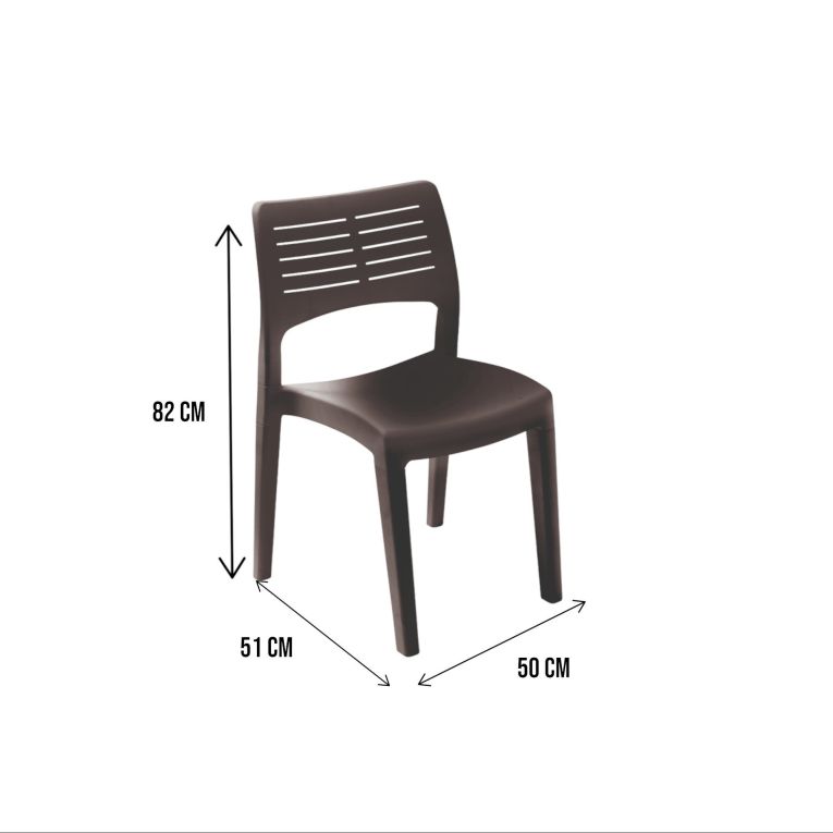 Sedia da giardino design impilabile antracite - Genny