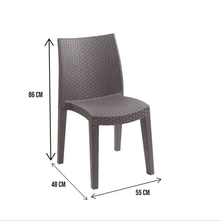 Sedia da giardino impilabile marrone - Ant