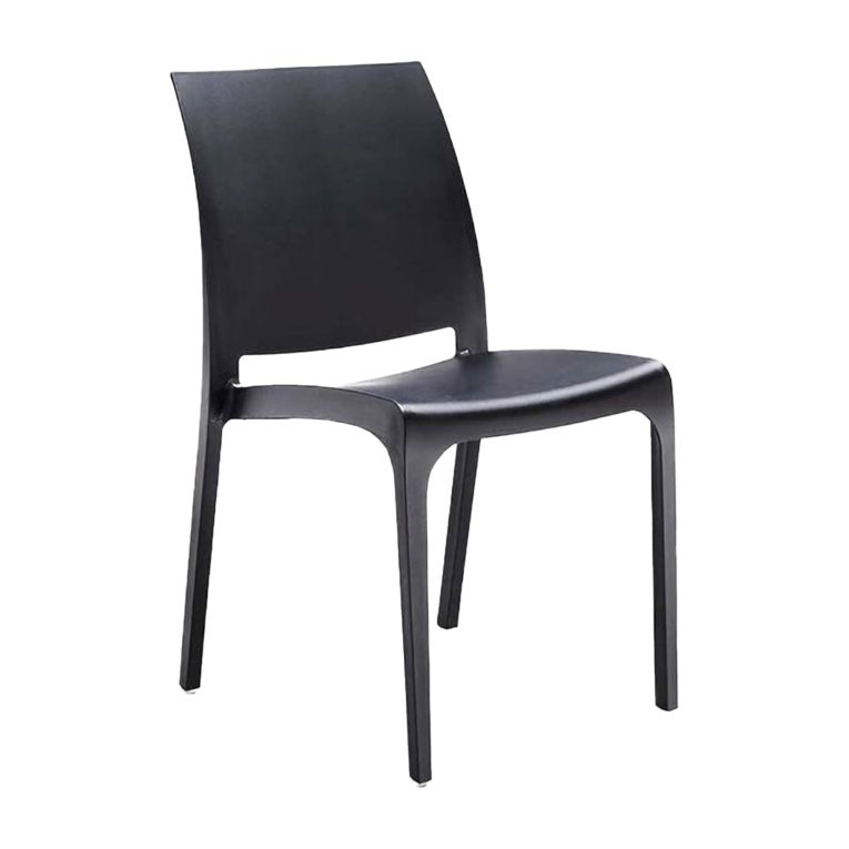 Sedia da giardino impilabile nero - Tambora