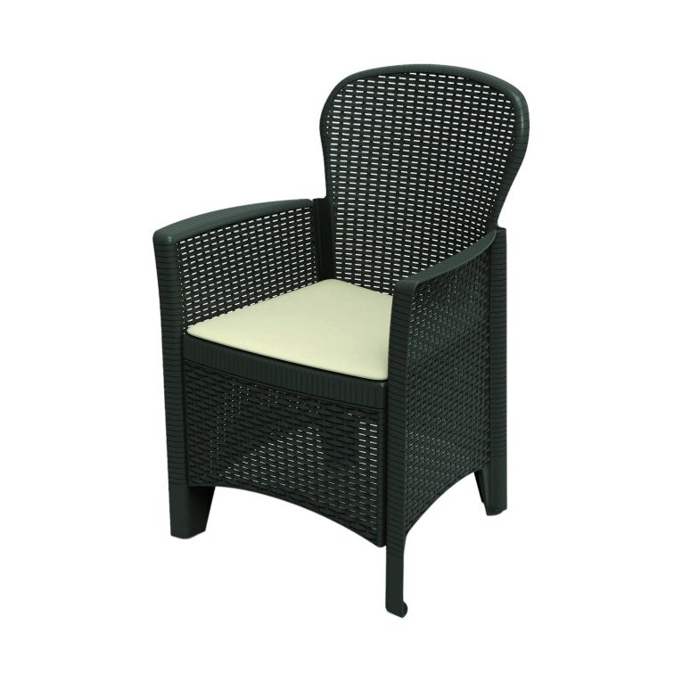 Sedia da giardino in plastica antracite - Amilton
