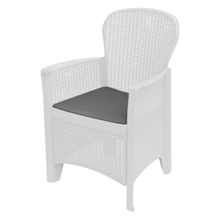 Sedia da giardino in plastica bianco - Amilton