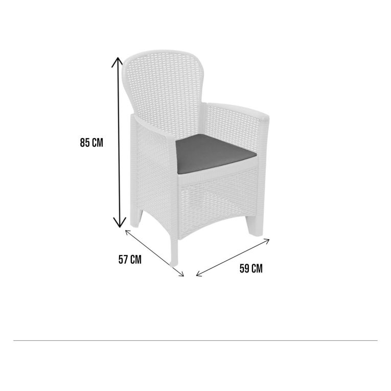Sedia da giardino in plastica bianco - Amilton