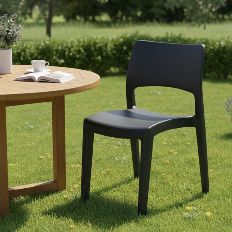 Sedia da giardino minimal antracite - Zircone