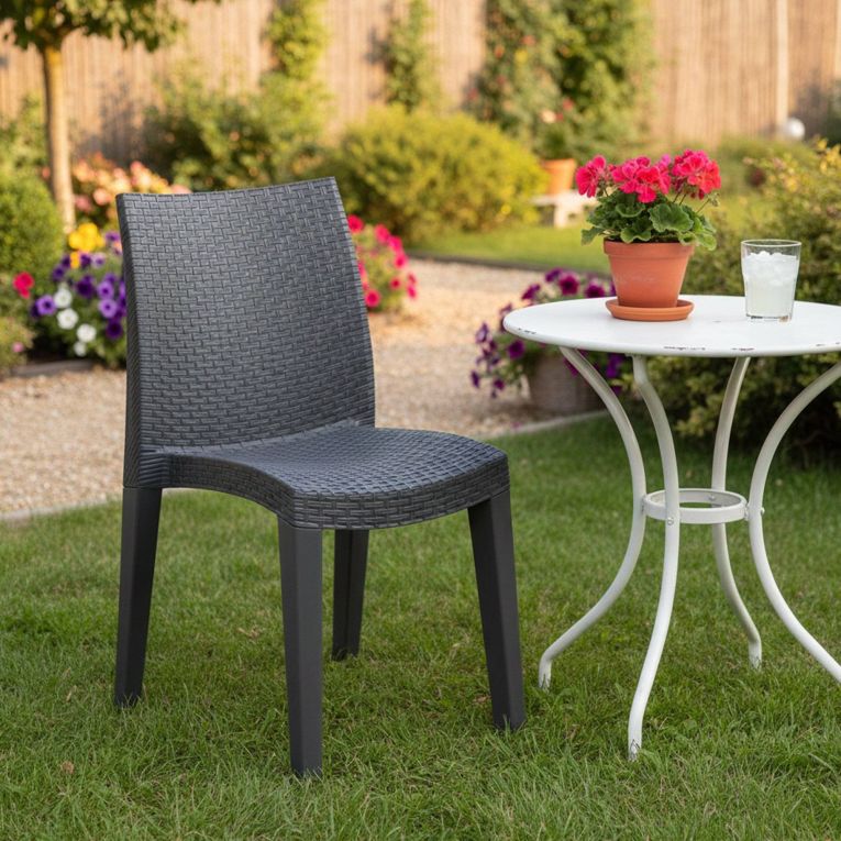 Sedia da giardino moderna impilabile antracite - Ant