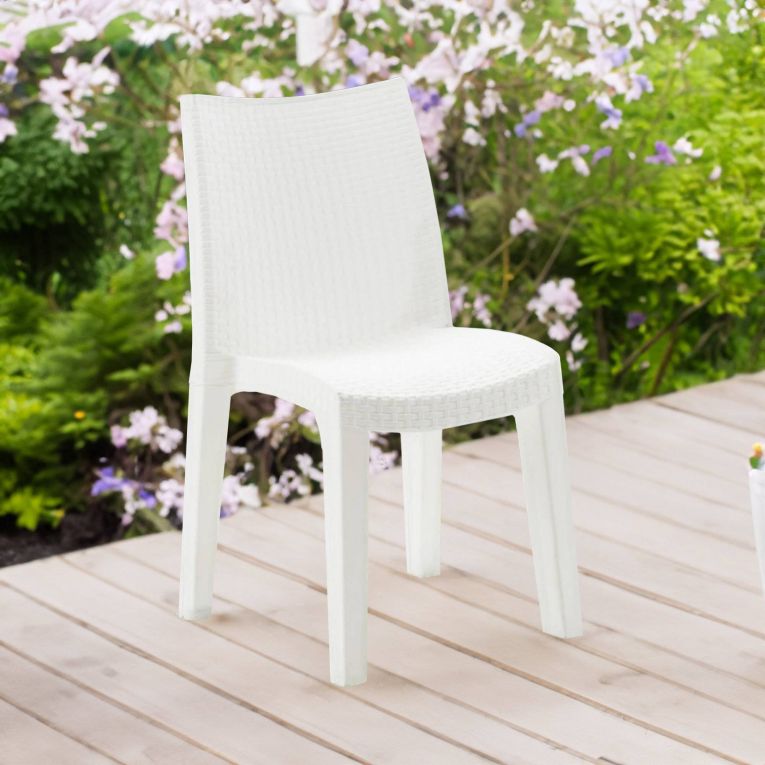 Sedia da giardino moderna impilabile bianco - Ant