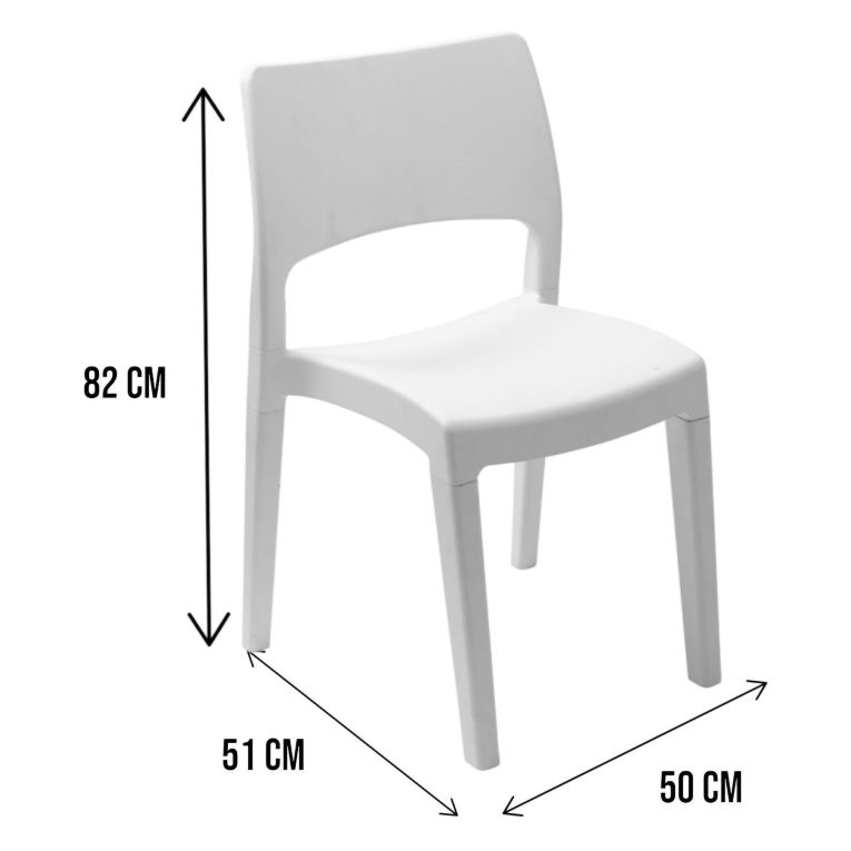 Sedia da giardino resistente bianco - Zircone