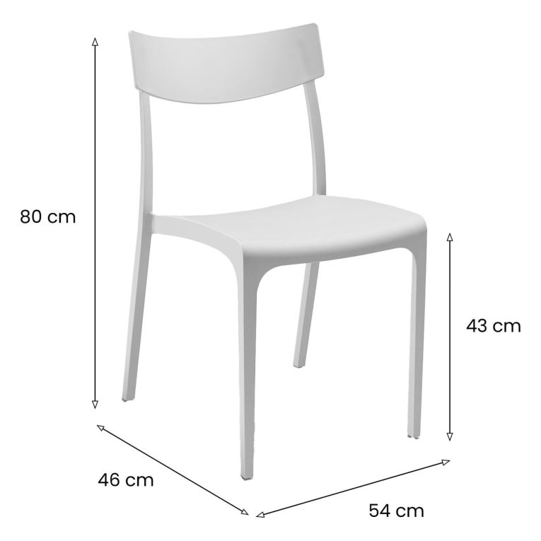 Sedia da terrazza impilabile bianco - Lupia