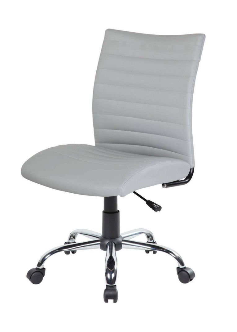Sedia da ufficio Newcastle, Poltrona operativa, Seduta ergonomica da ufficio, 54x48h90-100 cm, Grigio