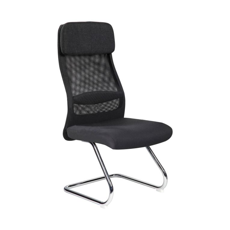 Sedia da ufficio Perth, Sedute sala da attesa per ufficio, Seduta ergonomica da attesa, 58x47h105 cm, Nero