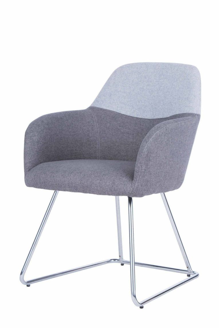 Sedia da ufficio Tauranga, Seduta da attesa con braccioli per ufficio, Seduta ergonomica da attesa, 62x57h83 cm, Grigio