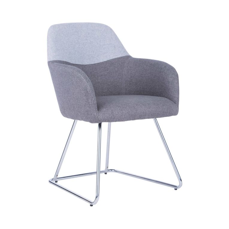 Sedia da ufficio Tauranga, Seduta da attesa con braccioli per ufficio, Seduta ergonomica da attesa, 62x57h83 cm, Grigio