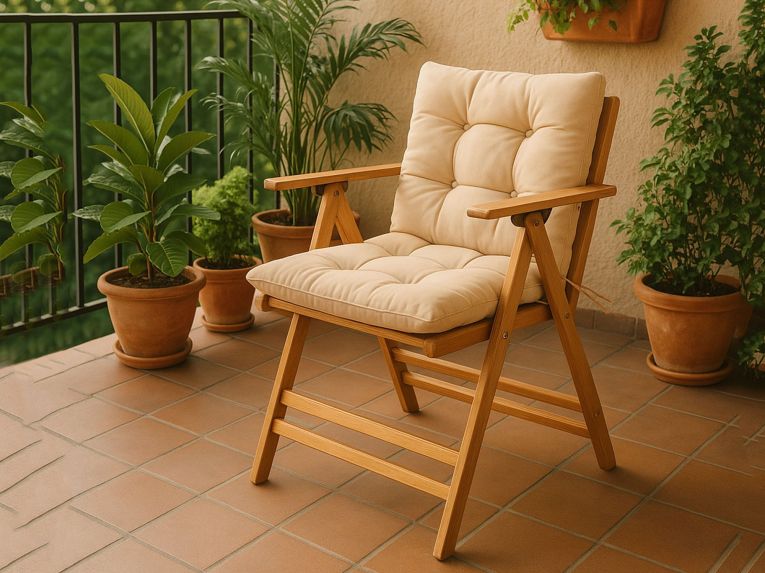 Sedia giardino imbottita in legno antracite - Zoldo