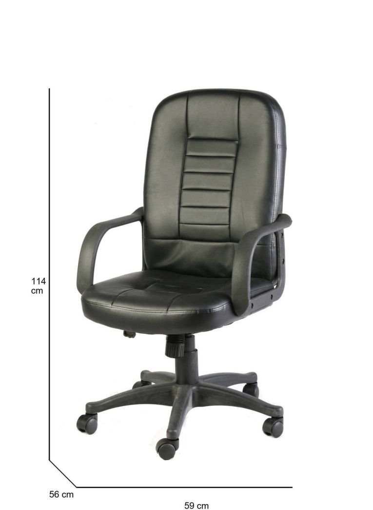 Sedia girevole imbottita in tessuto nera - Ogni