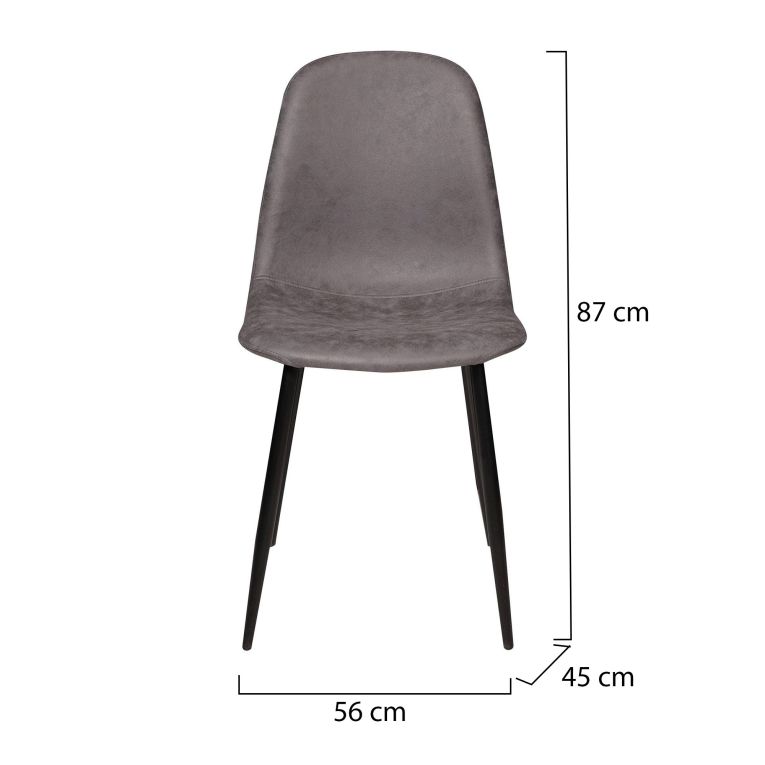 Sedia Grigio 2 Sedie Materiale Struttura in Metallo, Colore Seduta Grigio - Cerda