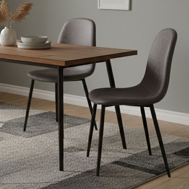 Sedia Grigio 2 Sedie Materiale Struttura in Metallo, Colore Seduta Grigio - Cerda