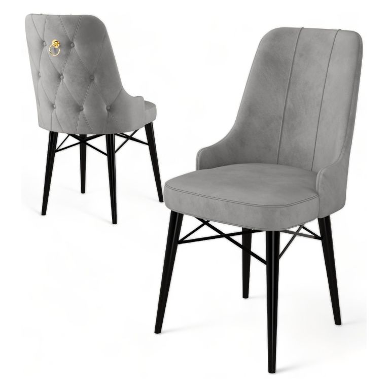 Sedia Grigio 6 Sedie Imbottito, Peso Supportato 120 kg - Cressa