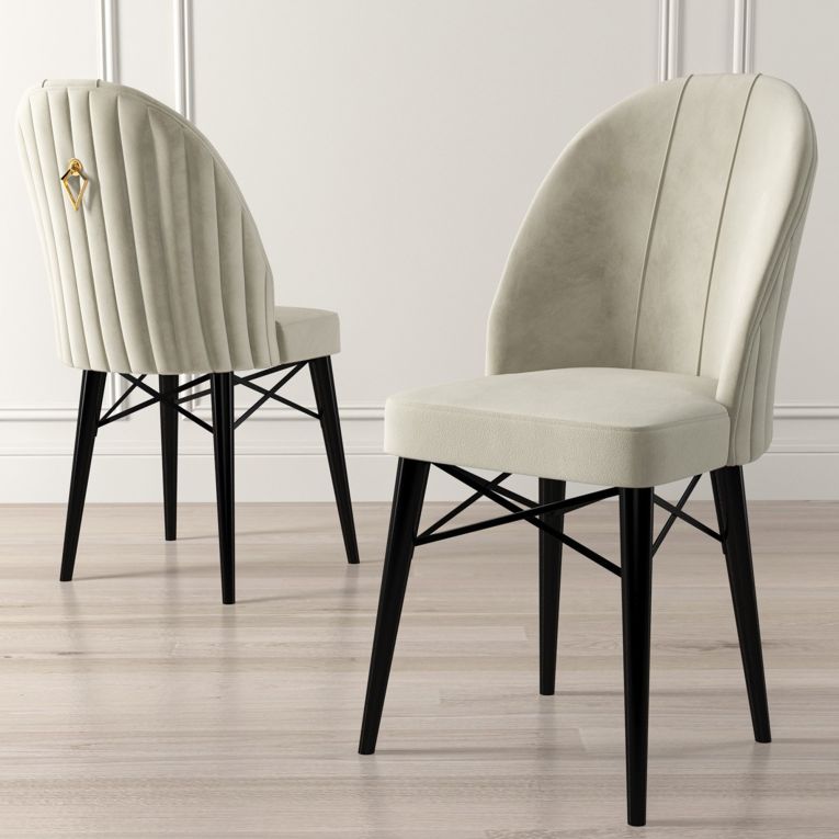 Sedia Grigio Chiaro Nero 6 Sedie Imbottito, Peso Supportato 120 kg - Perillis