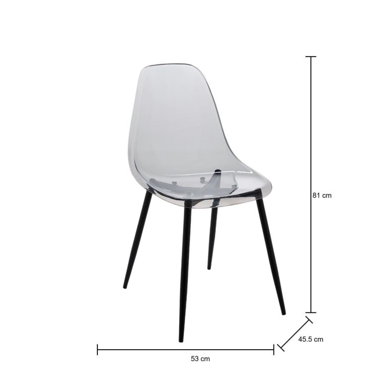 Sedia Grigio Fume 8 Sedie Peso Supportato 120 kg, Sfumatura Colore Struttura Fume - Amstrong
