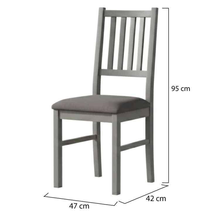 Sedia Grigio una Sedia Materiale Struttura in Legno Massello, Colore Seduta Grigio - Fraine