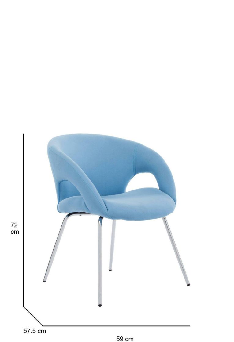 Sedia imbottita da ufficio in tessuto azzurro - Arturo