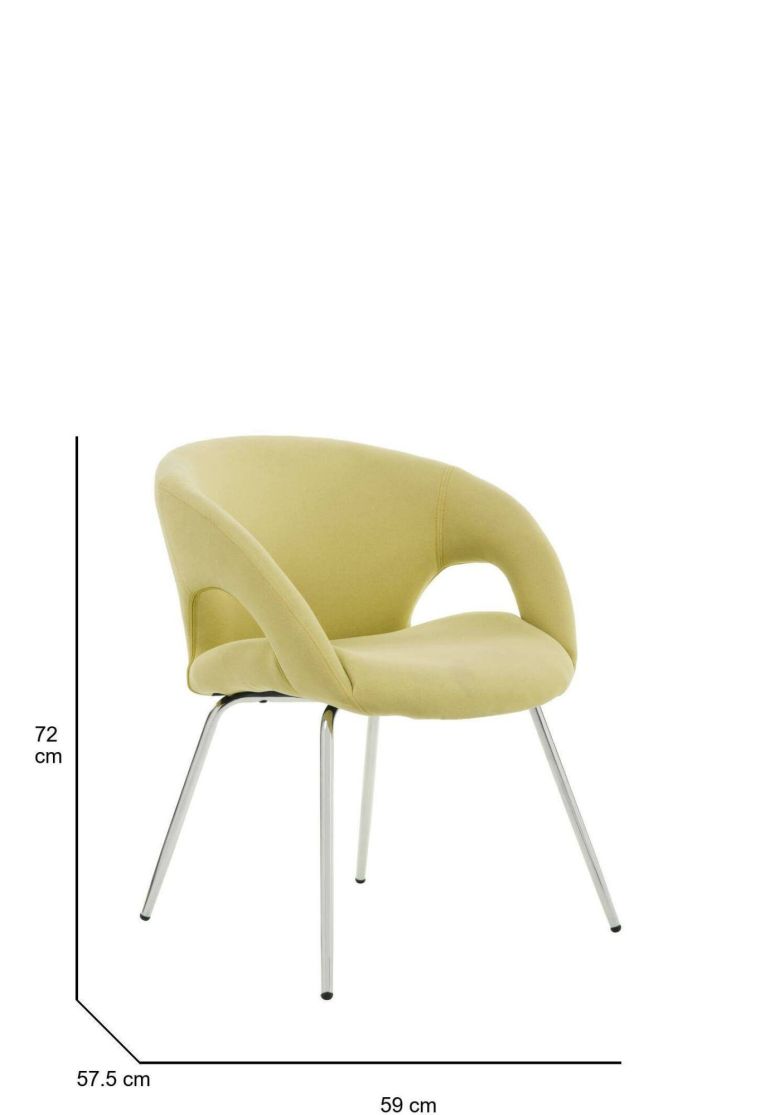 Sedia imbottita in tessuto giallo - Arturo