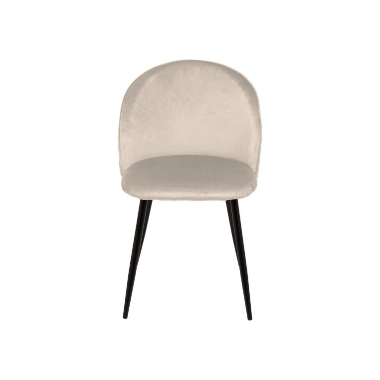 Sedia imbottita in velluto grigio chiaro - Achito