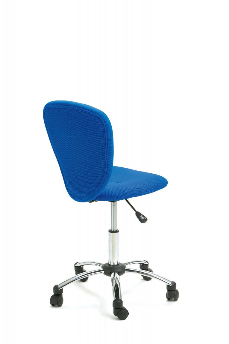 Sedia in metallo e tessuto imbottitio blu